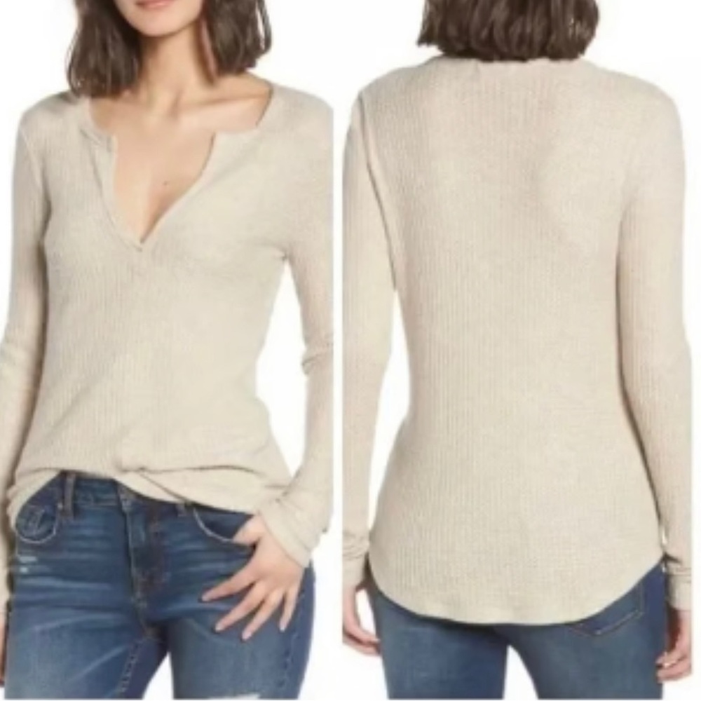 Socialite Long Sleeve Women’s Waffle Knit Top, Tan